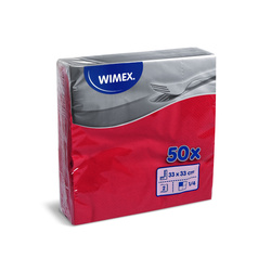 Zweilagige Servietten, rot, 1/4, 33 x 33 cm, 50 Stück