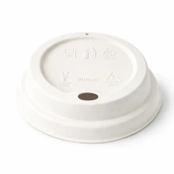 Deckel aus Zuckerrohr für Becher, Durchmesser 90 mm, 50 Stück
