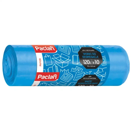 Blaue Paclan-Papier-Sammelsäcke, 120 l, 70 x 110 cm, 10 Stück
