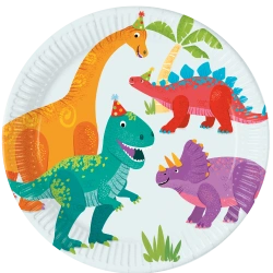 Pappteller „Dino“, 23 cm, 8 Stück