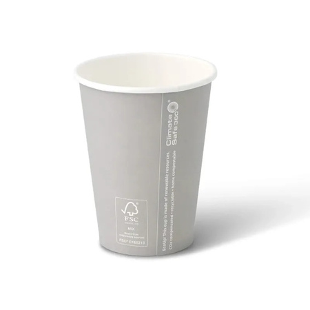 Grauer Pappbecher, Dispersionspapier, „Winter“, 350 ml, Durchmesser 90 mm, 50 Stück