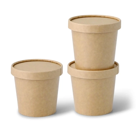Kraftpapier-Eisbecher, 300 ml, Durchmesser 92 mm, 50 Stück