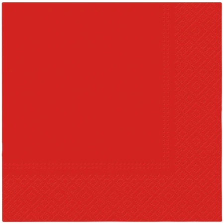 3-lagige rote Servietten, 1/4, 33 x 33 cm, 20 Stück