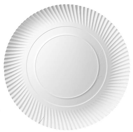 Weißer runder Pappteller, 35 cm, 100 Stück