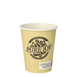 Papierbecher „Pure Joy“, cremefarben, 250 ml, Durchmesser 80 mm, 50 Stück