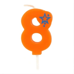Geburtstagskerze Orange Ziffer "8" 1 Stk.