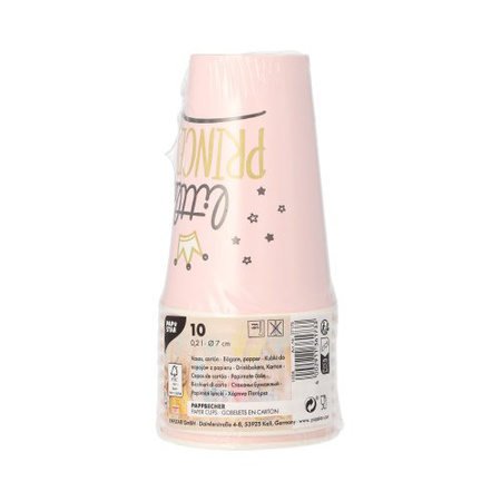 Papierbecher „Little Princess“, 200 ml, Durchmesser 70 mm, 10 Stück