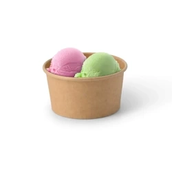 Kraftpapier-Eisbecher, 220 ml, Durchmesser 92 mm, 50 Stück
