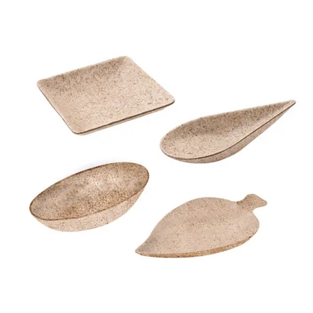 Fingerfood-Schälchen, 4 verschiedene Formen, naturfarben, 1000 Stück (4 x 250)