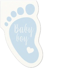 Servietten in Form von Babyfüßchen, Light Blue, 10 Stück