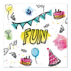 3-lagige Servietten „Fun“ 1/4, 33 x 33 cm, 20 Stück