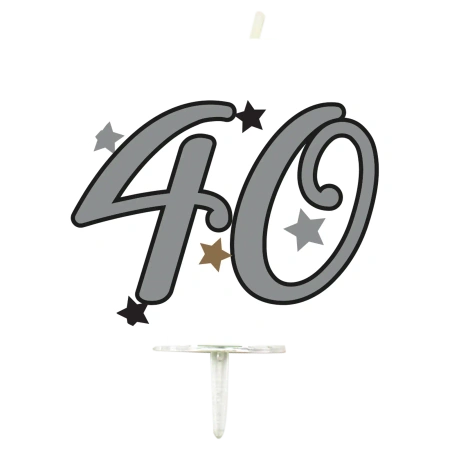 Milestone-Geburtstagskerze „40“, 1 Stück