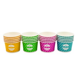 Papierbecher für Eis, verschiedene Farben, 130 ml, Durchmesser 75 mm, Höhe 45 mm, 40 Stück