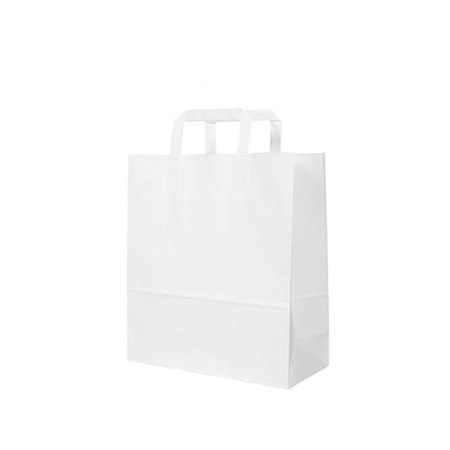 Weiße Papiertüte mit Tragegriff, 32 x 22 x 25 cm, 250 Stück