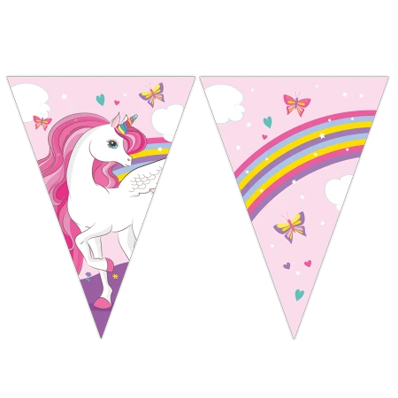 Papierflaggen-Girlande „Unicorn“, 2,3 m, 1 Stück