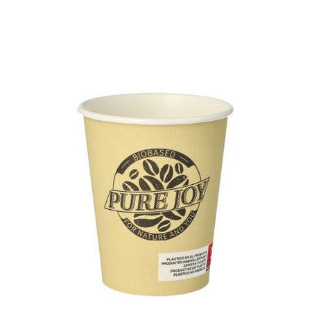 Papierbecher „Pure Joy“, cremefarben, 250 ml, Durchmesser 80 mm, 50 Stück