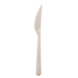 Messer aus Mater-Bi, beige, 17,5 cm, 25 Stück