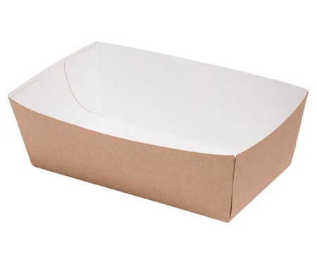 Tiefe Papierschale aus Kraftpapier, 14,5 x 8 x 5,5 cm, 100 Stück