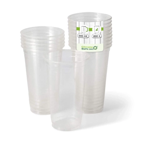 PLA-Becher, 500 ml, Durchmesser 95 mm, 50 Stück