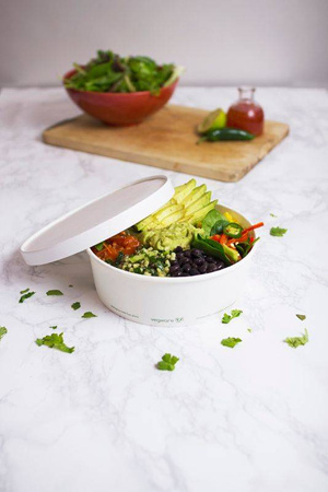 Papierdeckel für Vegware-Salatschüssel, Durchmesser 185 mm, 50 Stück