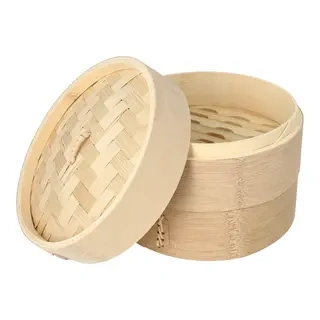 Bambus-Dampfgarer „ASIA“, Höhe 13,5 cm, Durchmesser 18 cm, 3-teilig, 1 Stück