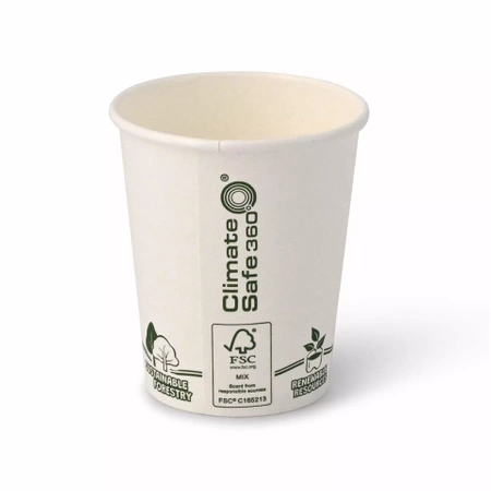 Weißer Papierbecher, EcoUp-Dispersion, 250 ml, Durchmesser 80 mm, 50 Stück