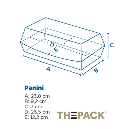 Thermobrotdose, schwarz, Panini, 26,5 x 12,2 x 7 cm, 50 Stück