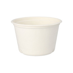 Suppentasse aus Zuckerrohr, 600 ml, Durchmesser 14 cm, Höhe 9 cm, 50 Stück
