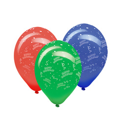 Luftballon „Happy Birthday“, verschiedene Farben, 30 cm, 5 Stück
