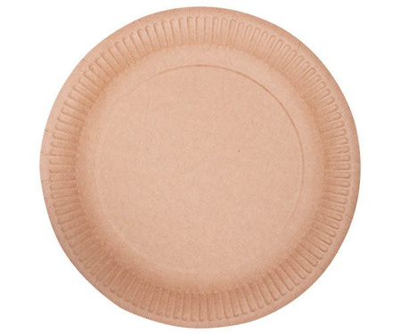 Runder Kraftpapier-Teller, 23 cm, 50 Stück
