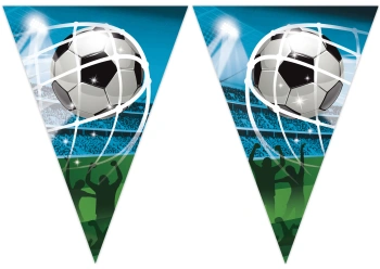 Papierflaggen-Girlande „Fußball“, 2,3 m, 1 Stück