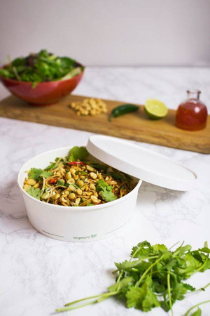 Papierdeckel für Vegware-Salatschüssel, Durchmesser 185 mm, 50 Stück