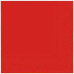 3-lagige rote Servietten, 1/4, 33 x 33 cm, 20 Stück