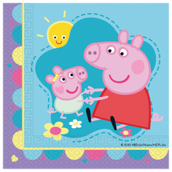 Zweilagige Servietten „Peppa Pig“, 33 x 33 cm, 20 Stück