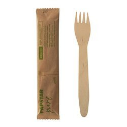 Einzeln verpackte Holzgabeln, 15,5 cm, 50 Stück