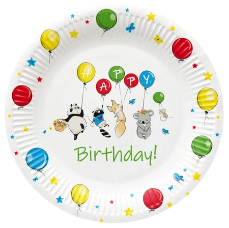 Runder Pappteller „Balloons“, Durchmesser 23 cm, 8 Stück