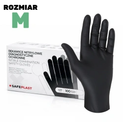 Unpuderte Nitrilhandschuhe, schwarz, in einer Schachtel, Größe „M“, 100 Stück