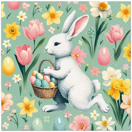 3-lagige Servietten „Osterhase“, 1/4, 33 x 33 cm, 20 Stück