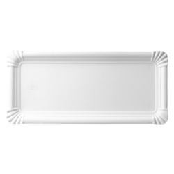 Weißes Papiertablett, 24 x 11 cm, 250 Stück