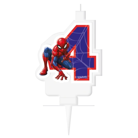 Geburtstagskerze „Spider-Man“, „4“, 1 Stück
