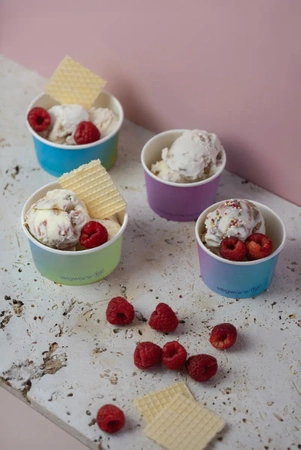Papierbecher für Desserts und Eis, 120 ml, Durchmesser 75 mm, 50 Stück