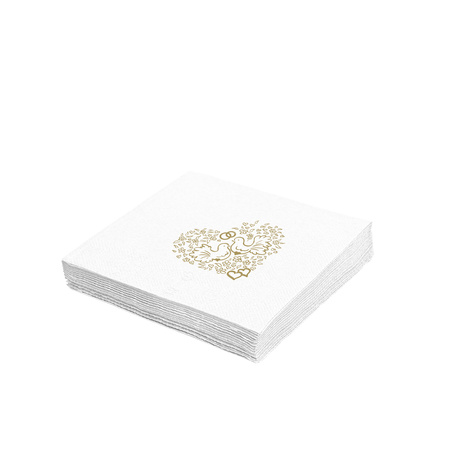 2-lagige Servietten „Hochzeit 1/4“, 33 x 33 cm, 50 Stück