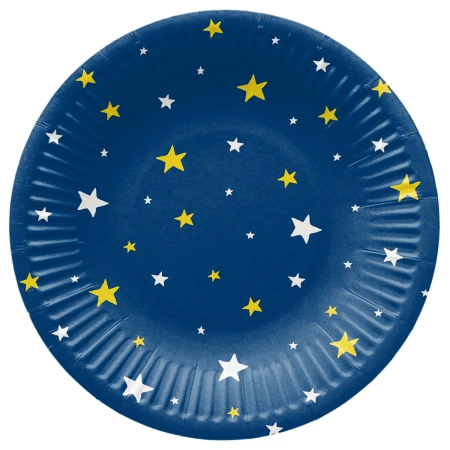 Runder Pappteller „Starlit“, Durchmesser 18 cm, 8 Stück