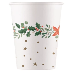 Papierbecher „Weihnachtskranz“ 200 ml, 8 Stück