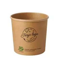 Papiersuppe-Becher 760 ml, 11,5 x 11 cm, EIGENER AUFDRUCK, 2000 Stück
