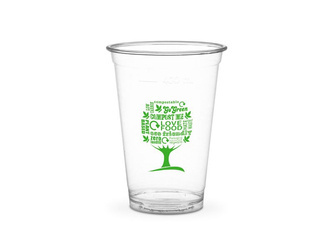 PLA-Becher „Green Tree“, 450 ml, Durchmesser 96 mm, 50 Stück