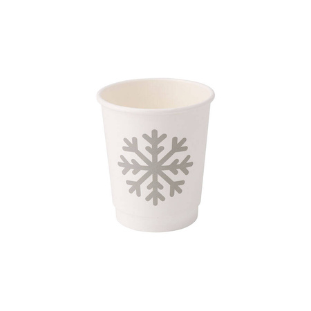 Doppelwandiger Pappbecher, Dispersionsbeschichtung, „Winter“, 250 ml, Durchmesser 80 mm, 25 Stück