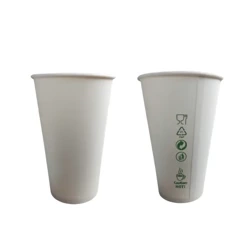 Weißer Papierbecher, Dispersionspapier, 420 ml, Durchmesser 90 mm, 50 Stück