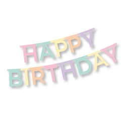 Papiergirlande „Happy Birthday“, Länge 1,8 m, Höhe 13,8 cm, 1 Stück