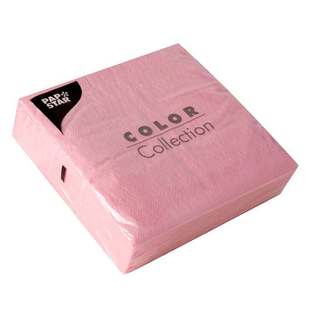 Einlagige rosa Servietten, 1/4, 33 x 33 cm, 100 Stück